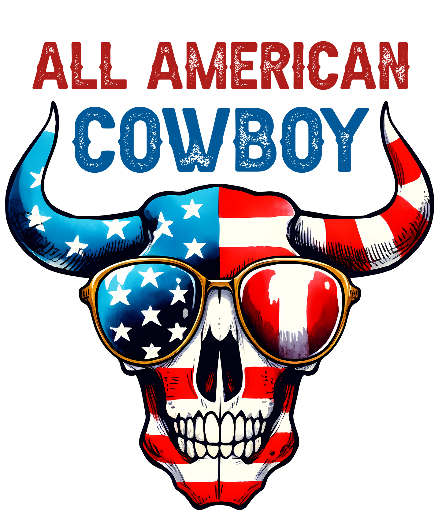 All American Cowboy Skull