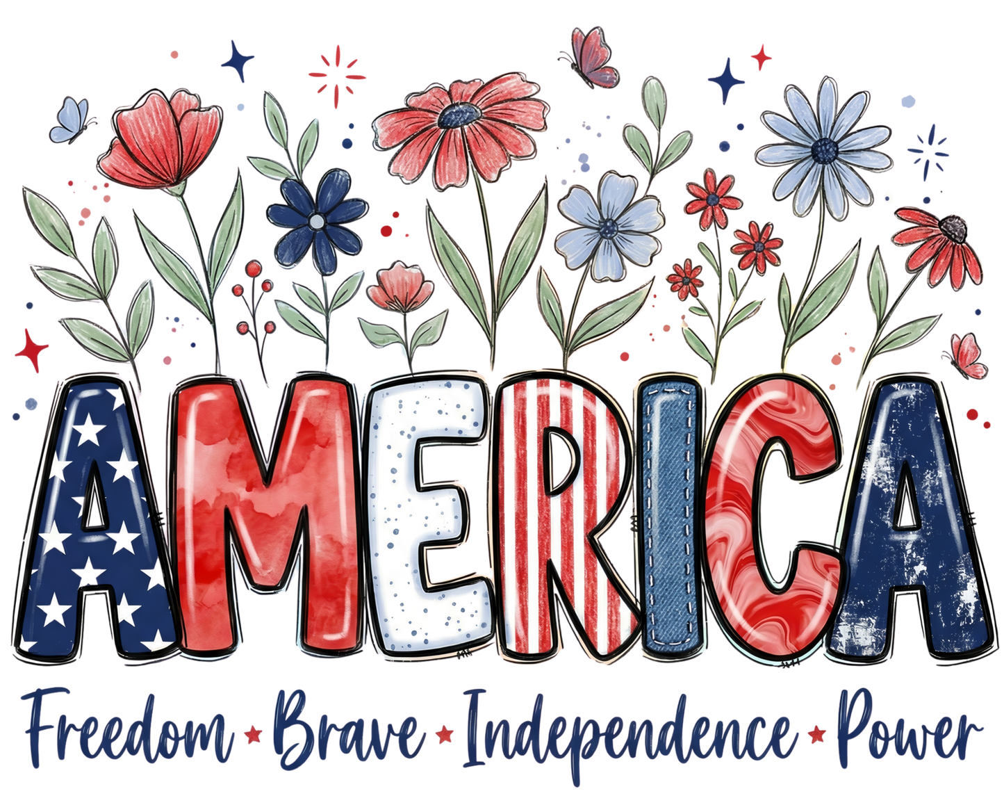 America Freedom Brave Independence Power