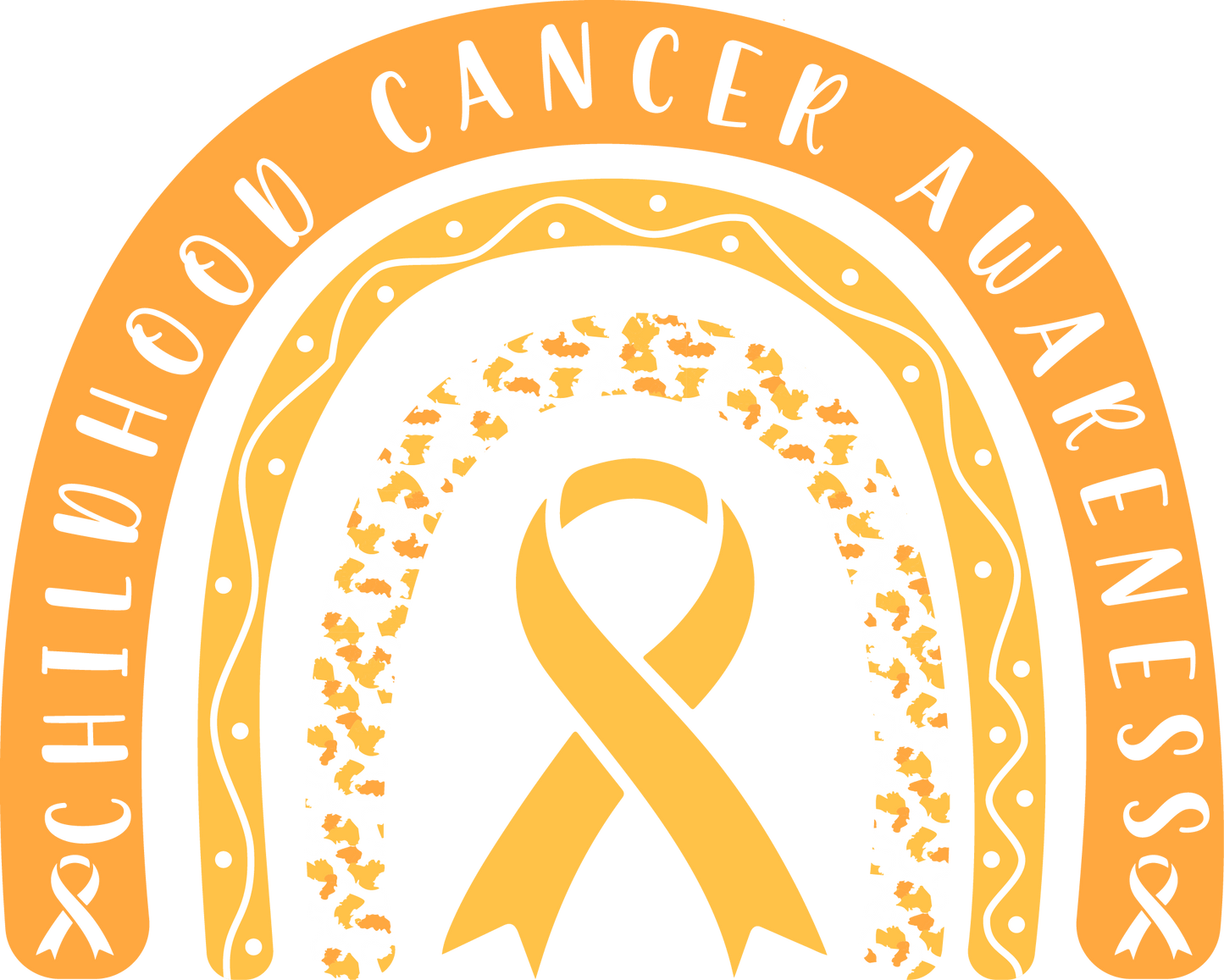 Childhood Cancer Awareness- Orange & Yellow Rainbow