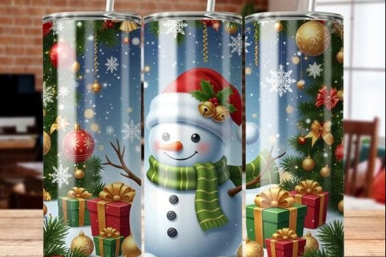 20oz Skinny Tumbler- Classic Christmas Snowman
