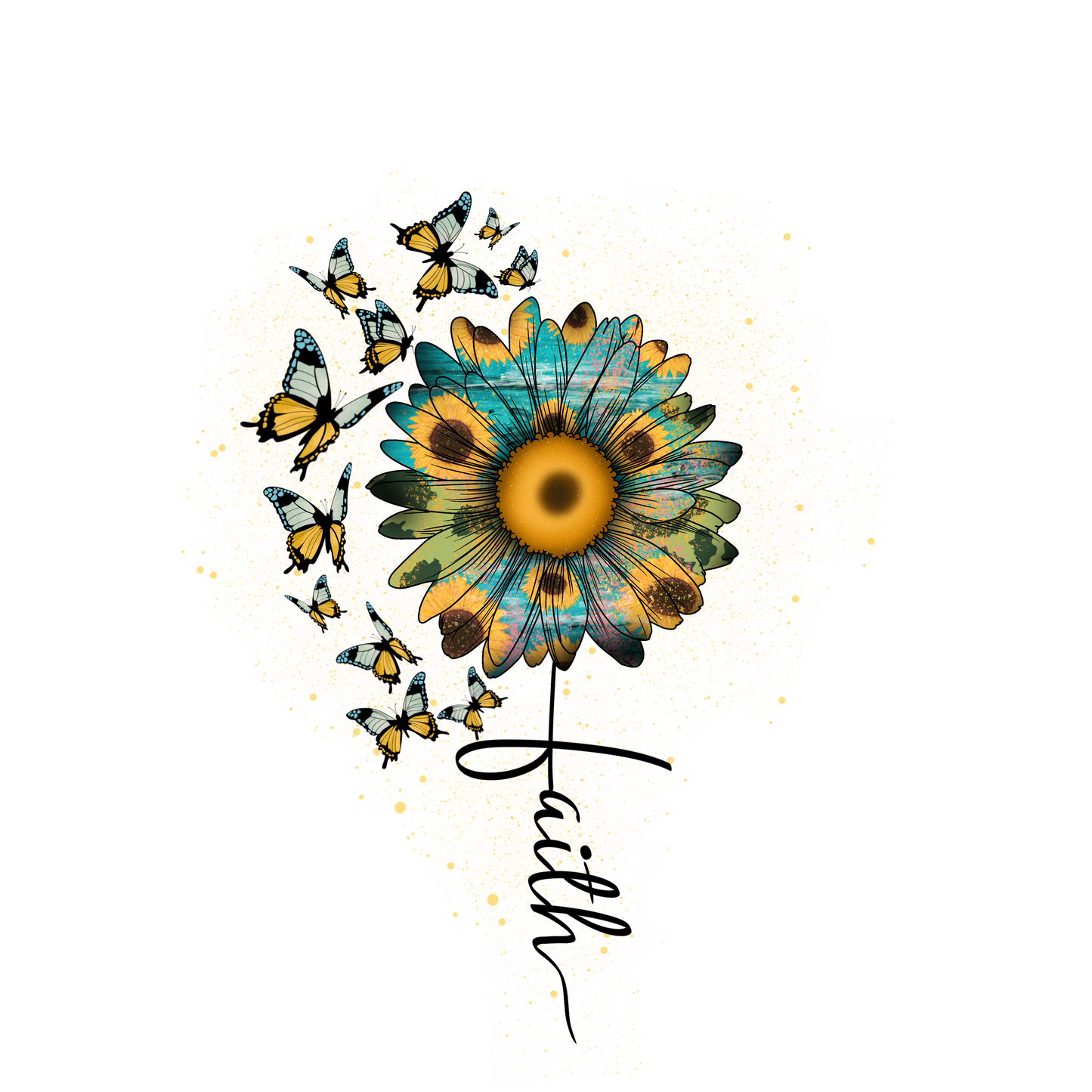 Faith Sunflower & Butterflies