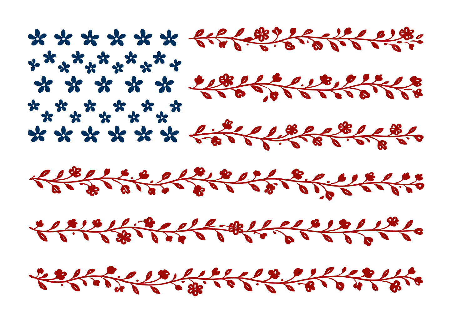 Floral American Flag
