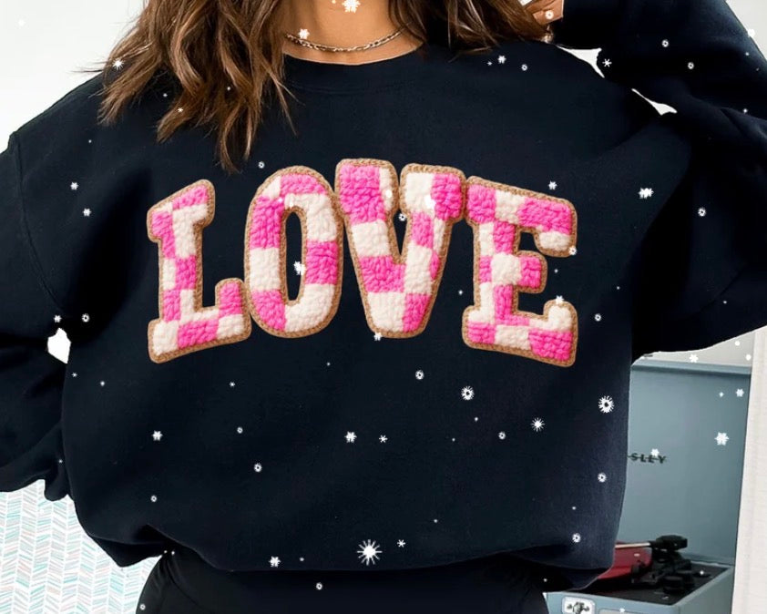 Checked Faux Yarn LOVE 2