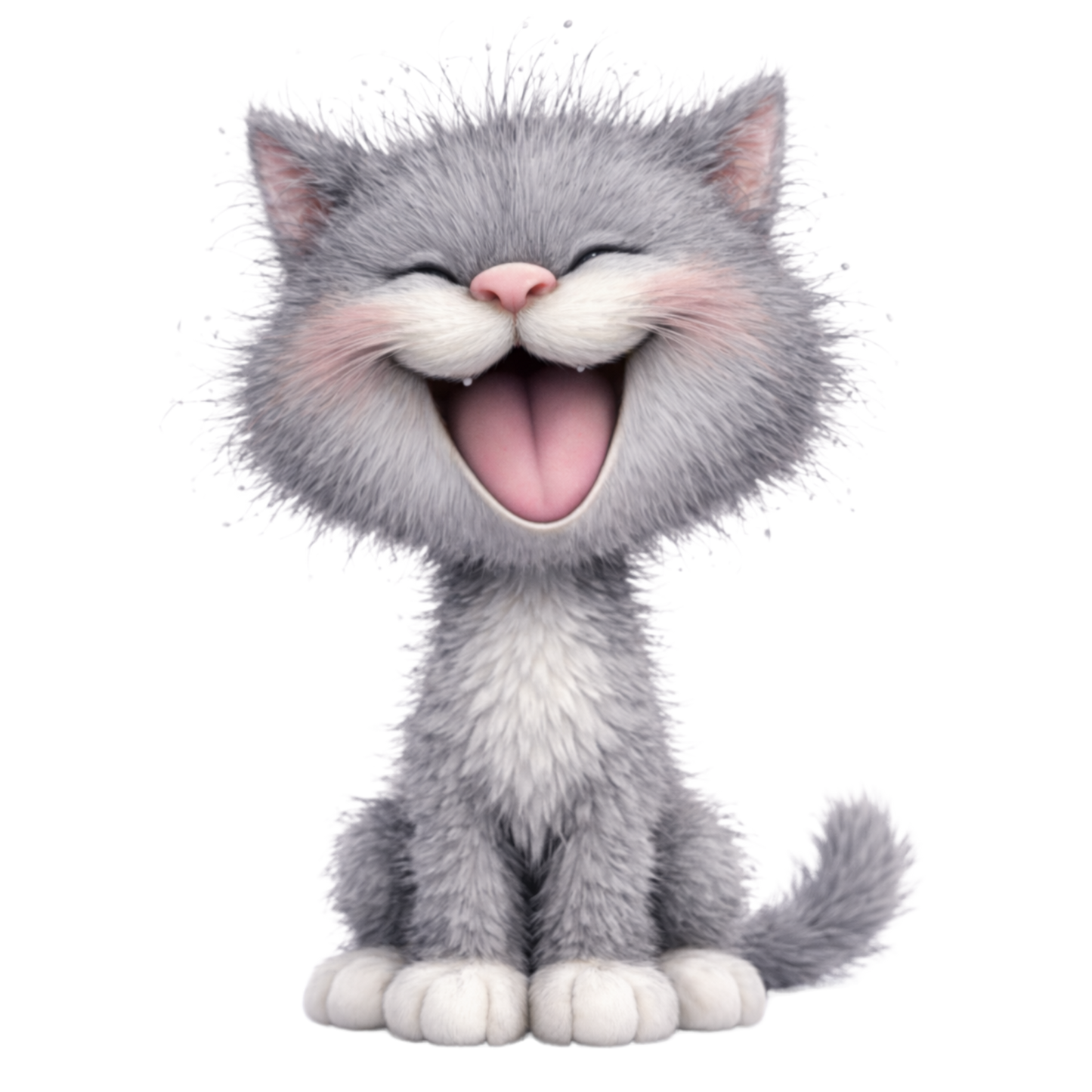 Laughing Gray Cat