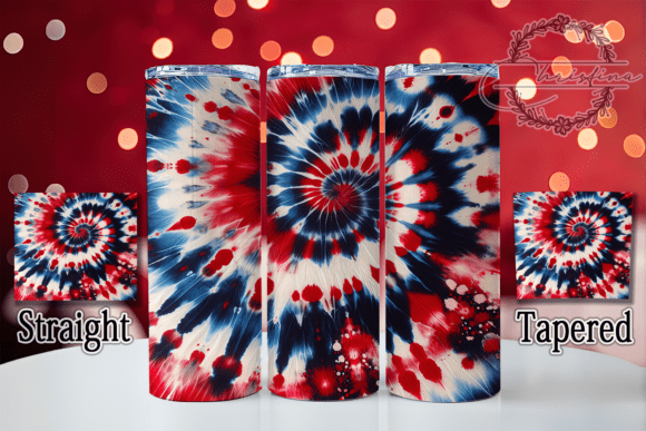 20oz Skinny Tumblers- Patriotic Tie Die