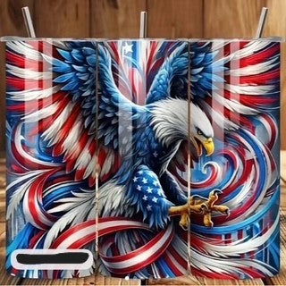 20oz Skinny Tumbler- Patriotic Eagle