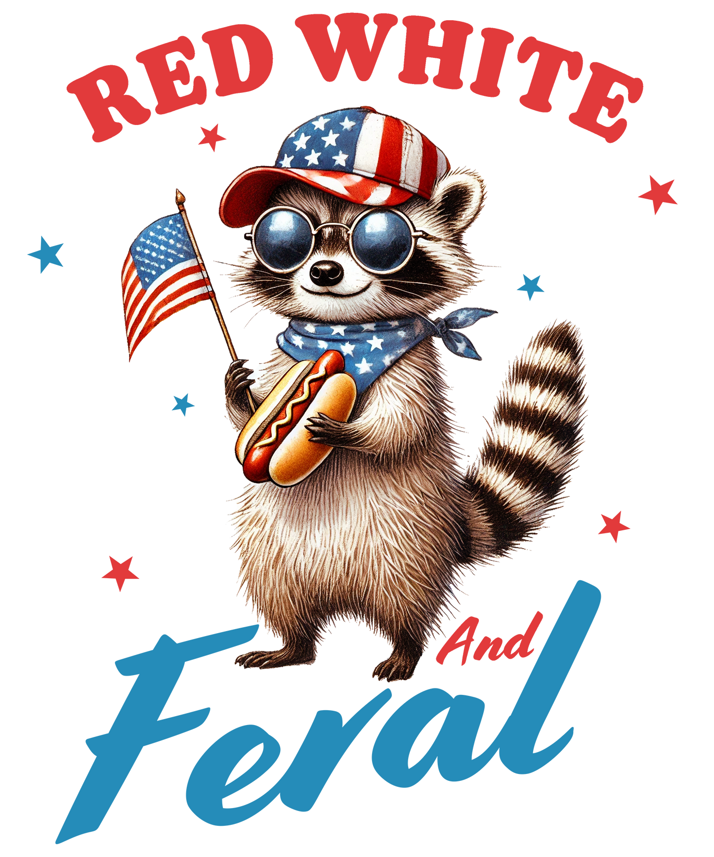 Red, White and Feral Raccoon