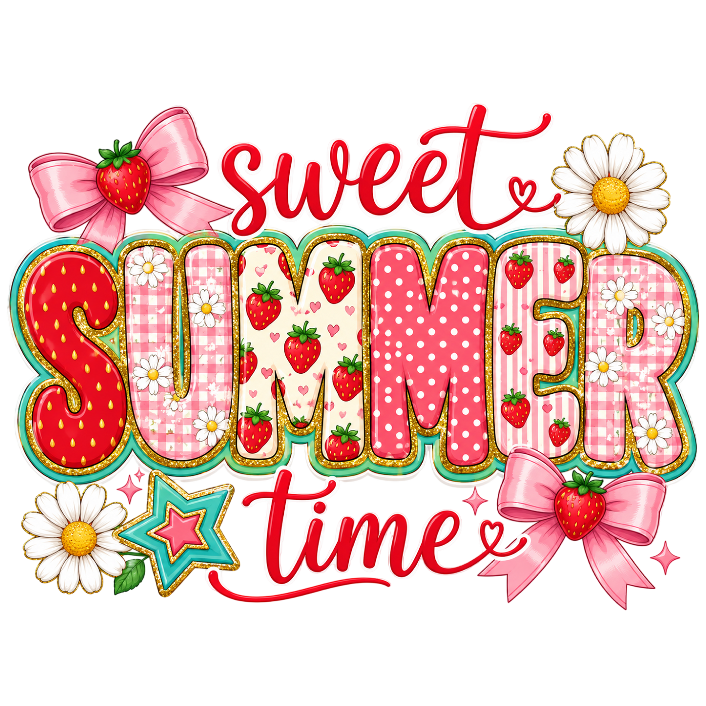 Sweet Summertime Strawberries & Daisies