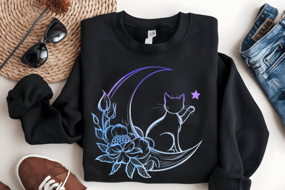 Celestial Cat on Moon