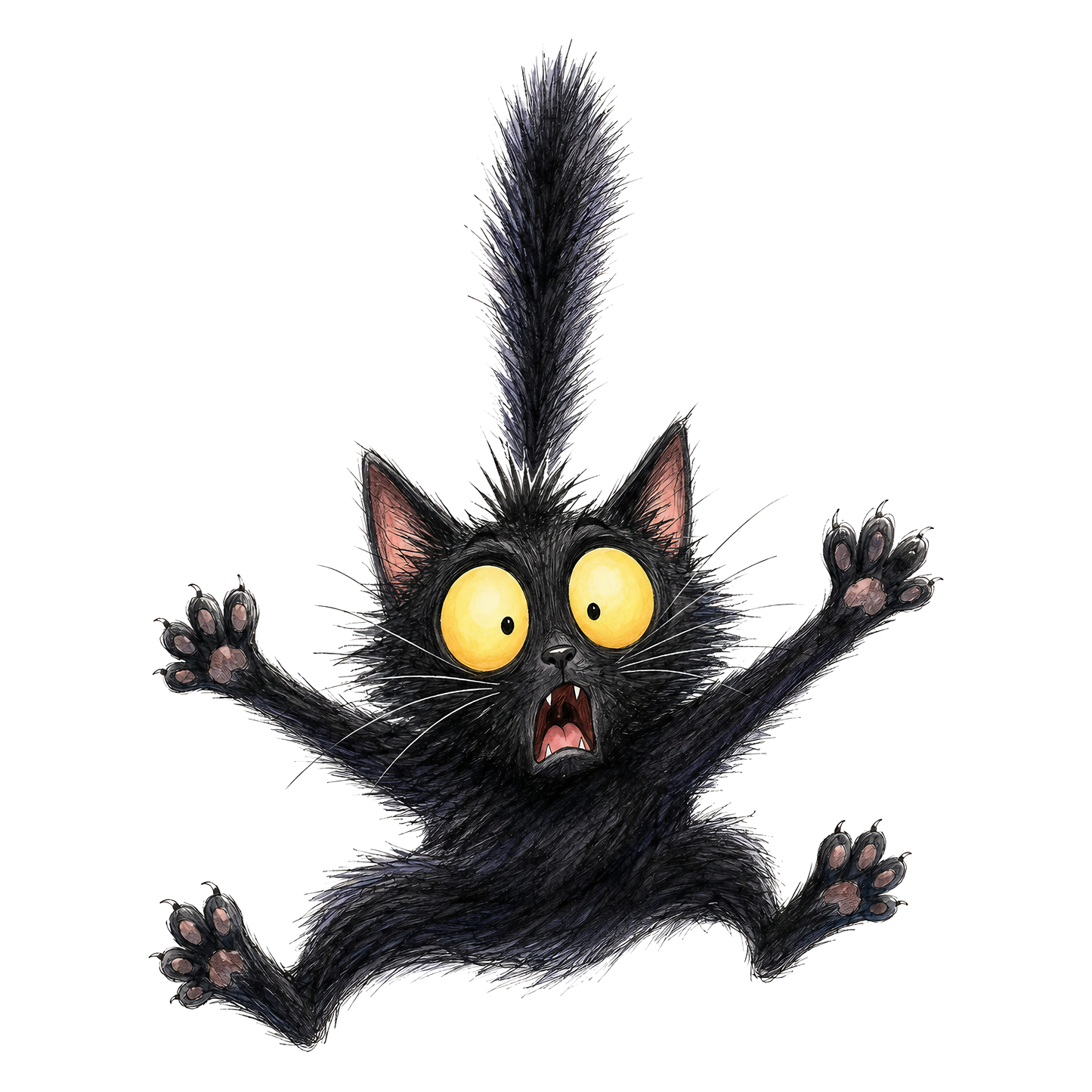 Scared Black Cat