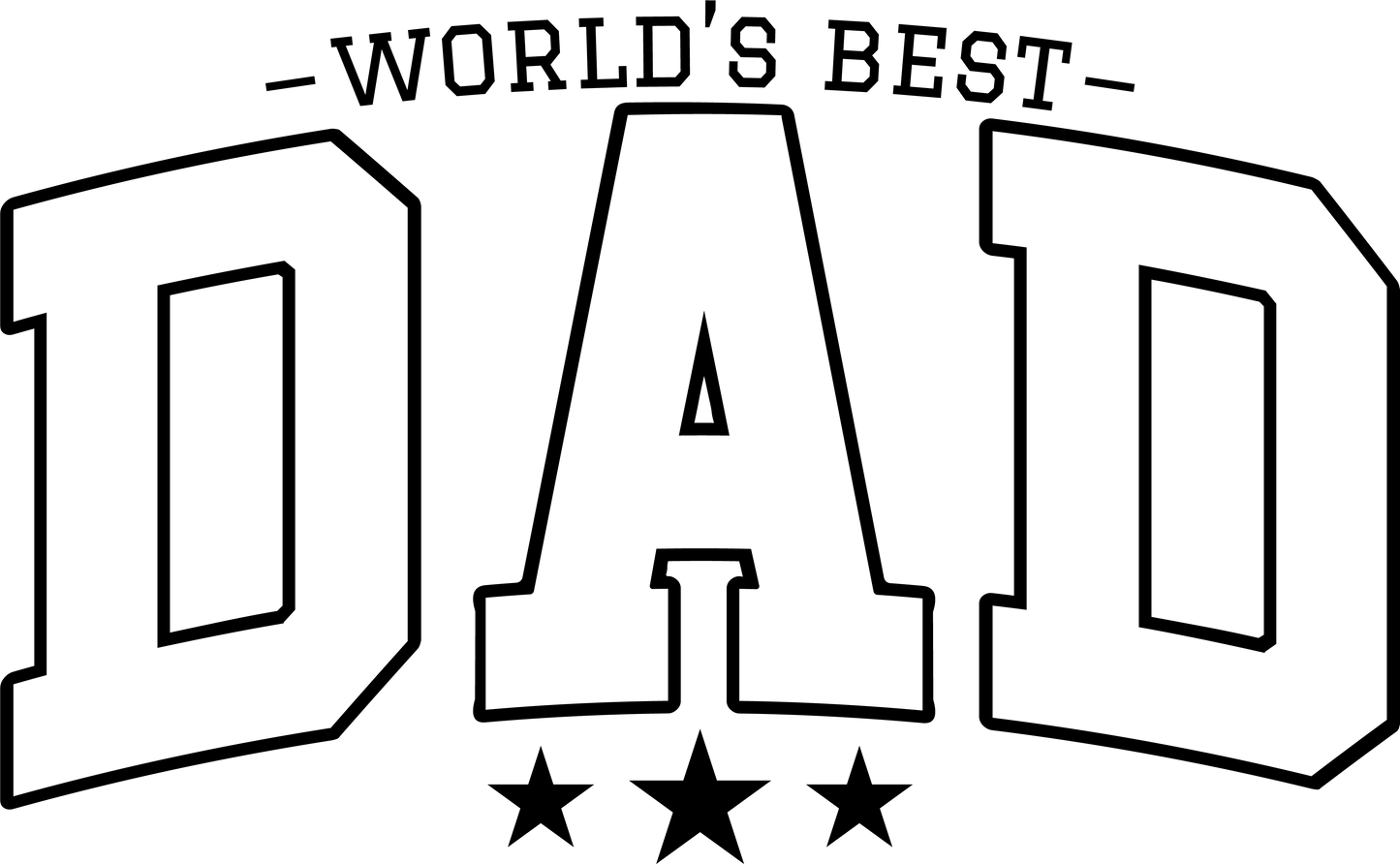 World's Best DAD- black outline