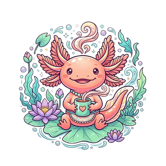 Axolotl Drinking Coffee