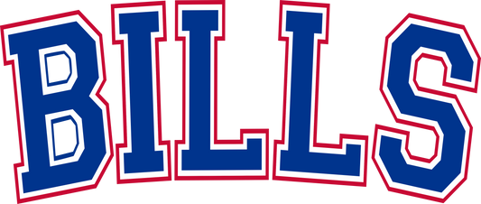 BILLS- Red, White, Blue text