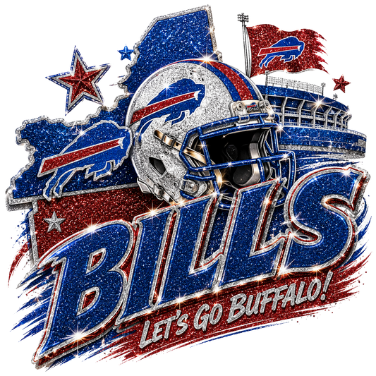 Bills Let's Go Buffalo! (faux sparkle)