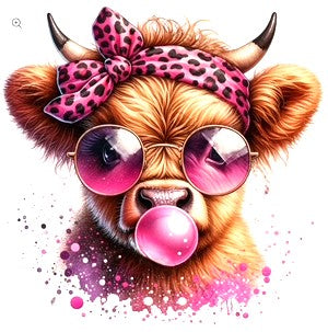 Bubble Gum Highland Cow