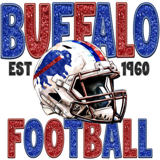 Buffalo Est 1960 Football faux sparkle
