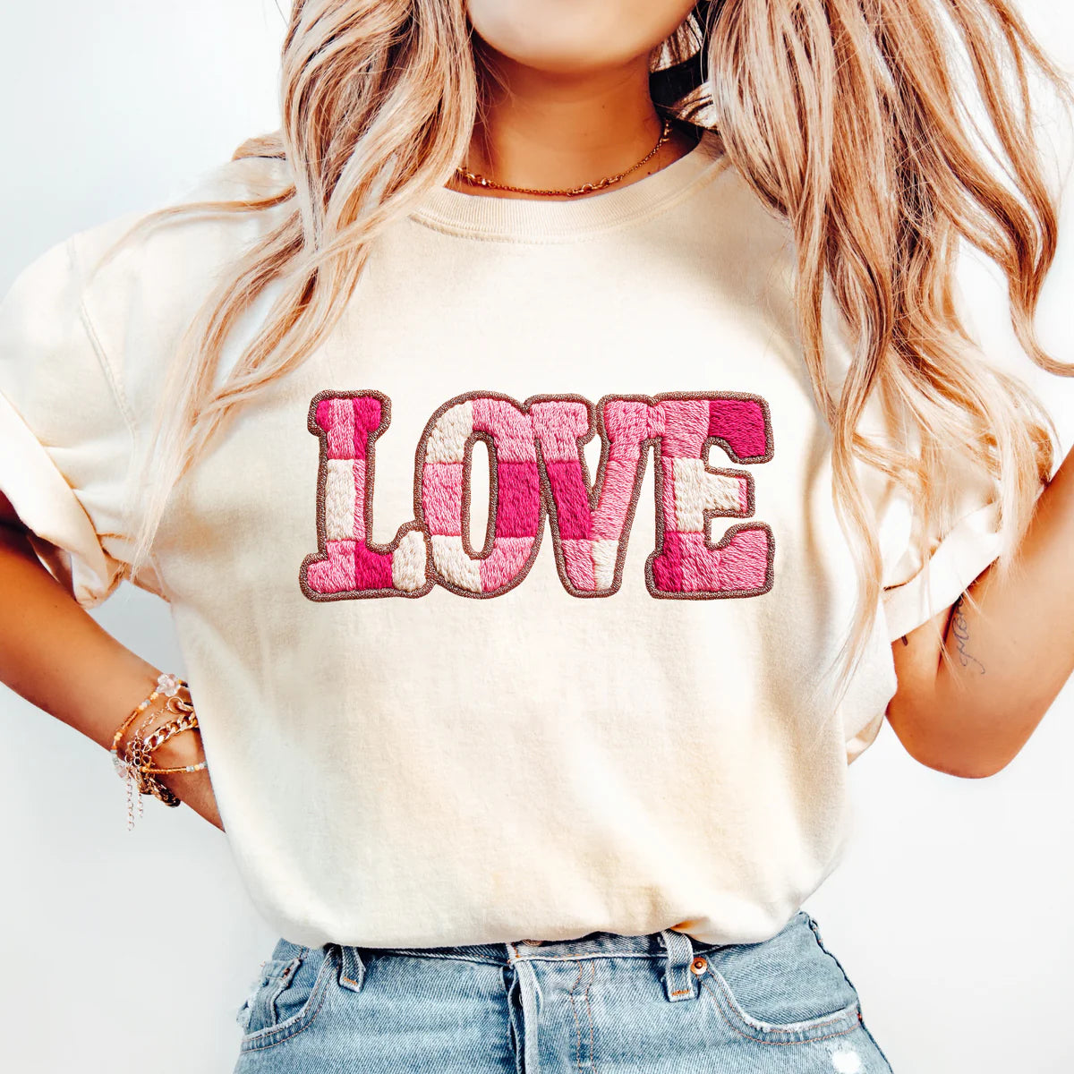 LOVE Checkered Faux Yarn