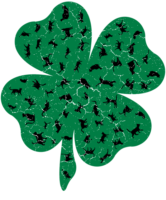 St. Patrick's Day Clover With Black Cats