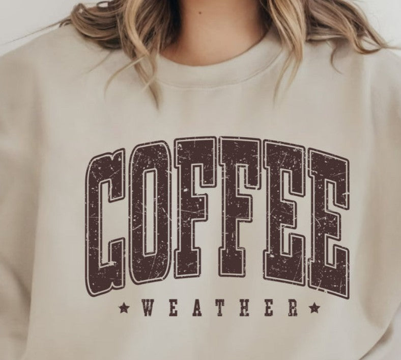 Coffee Weather Brown Distressed Look