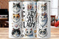 20oz Skinny Tumbler- Crazy Cat Lady