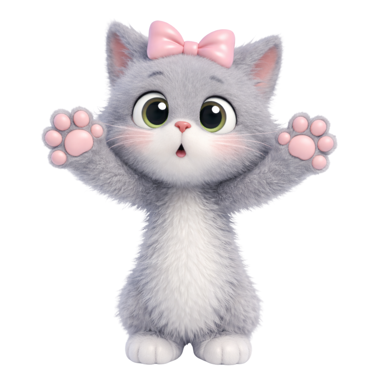 Cute Girl Gray Cat