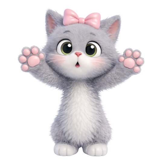 Cute Girl Gray Cat