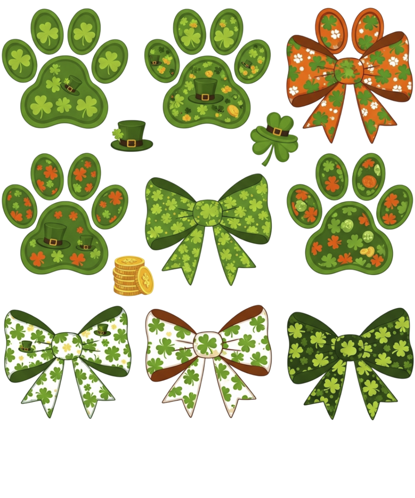 Dog Paws & Bows St. Patrick's Day