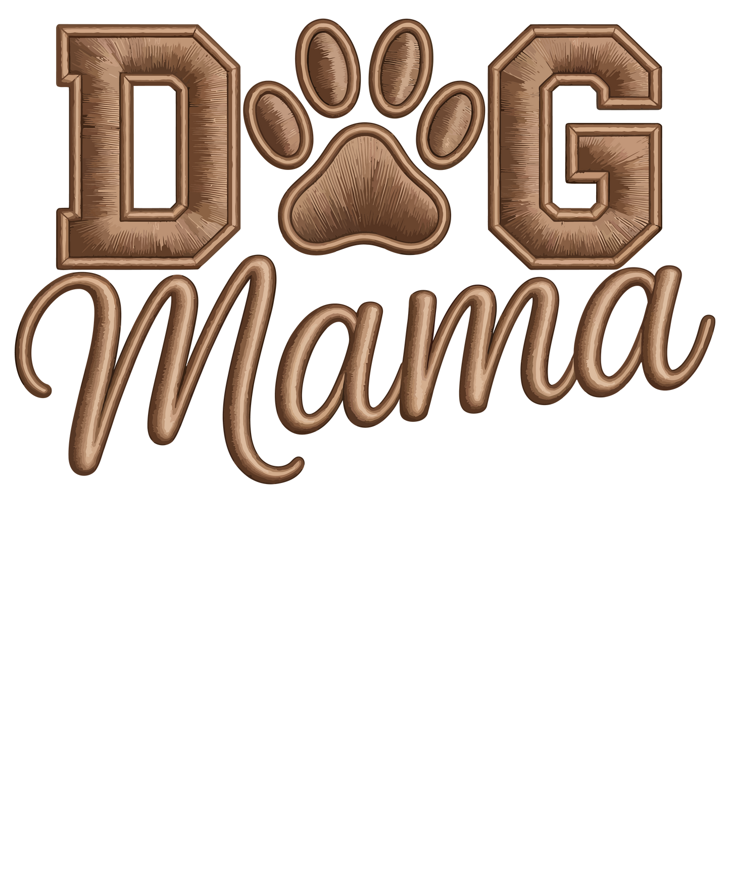 Dog Mama Copper Brownish Faux Embroidery