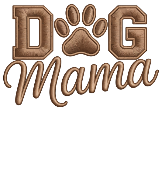 Dog Mama Copper Brownish Faux Embroidery
