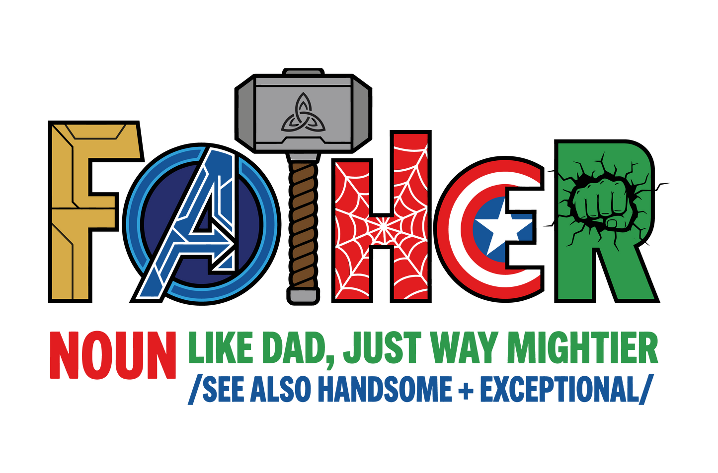 FATHER Superhero Print