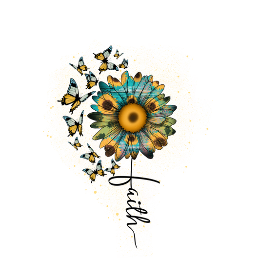 Faith Sunflower & Butterflies