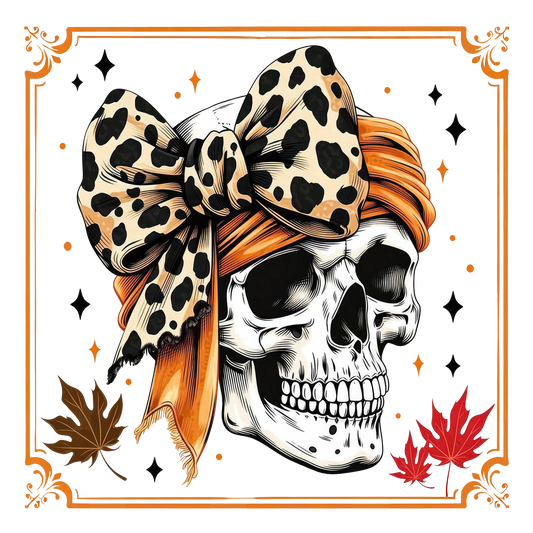 Fall Skull Head with Bow