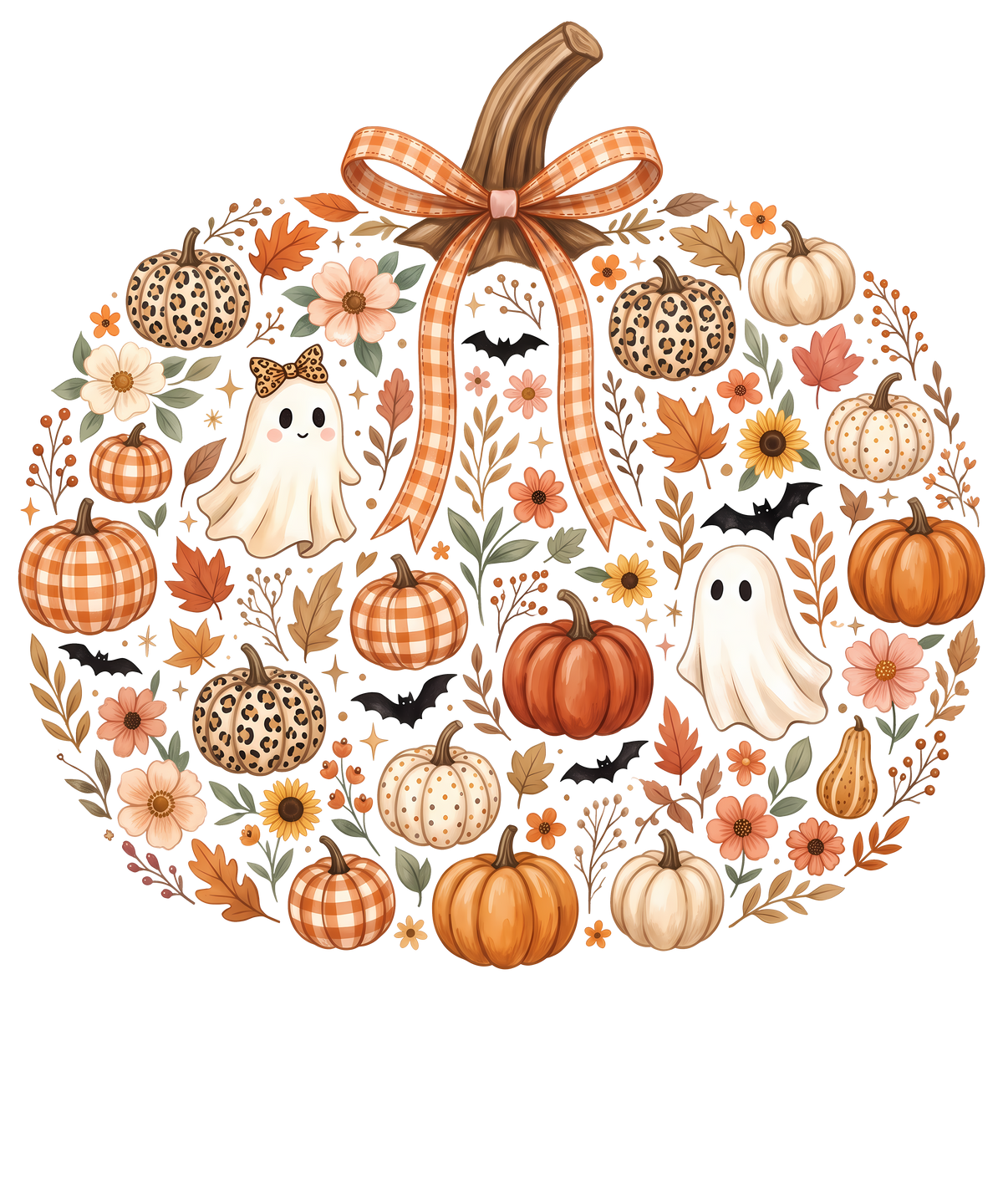 Fall Pumpkin Ghosts & Bats