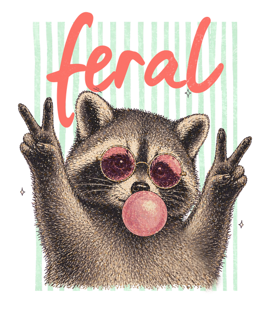 Feral Raccoon Blowing Bubble Gum