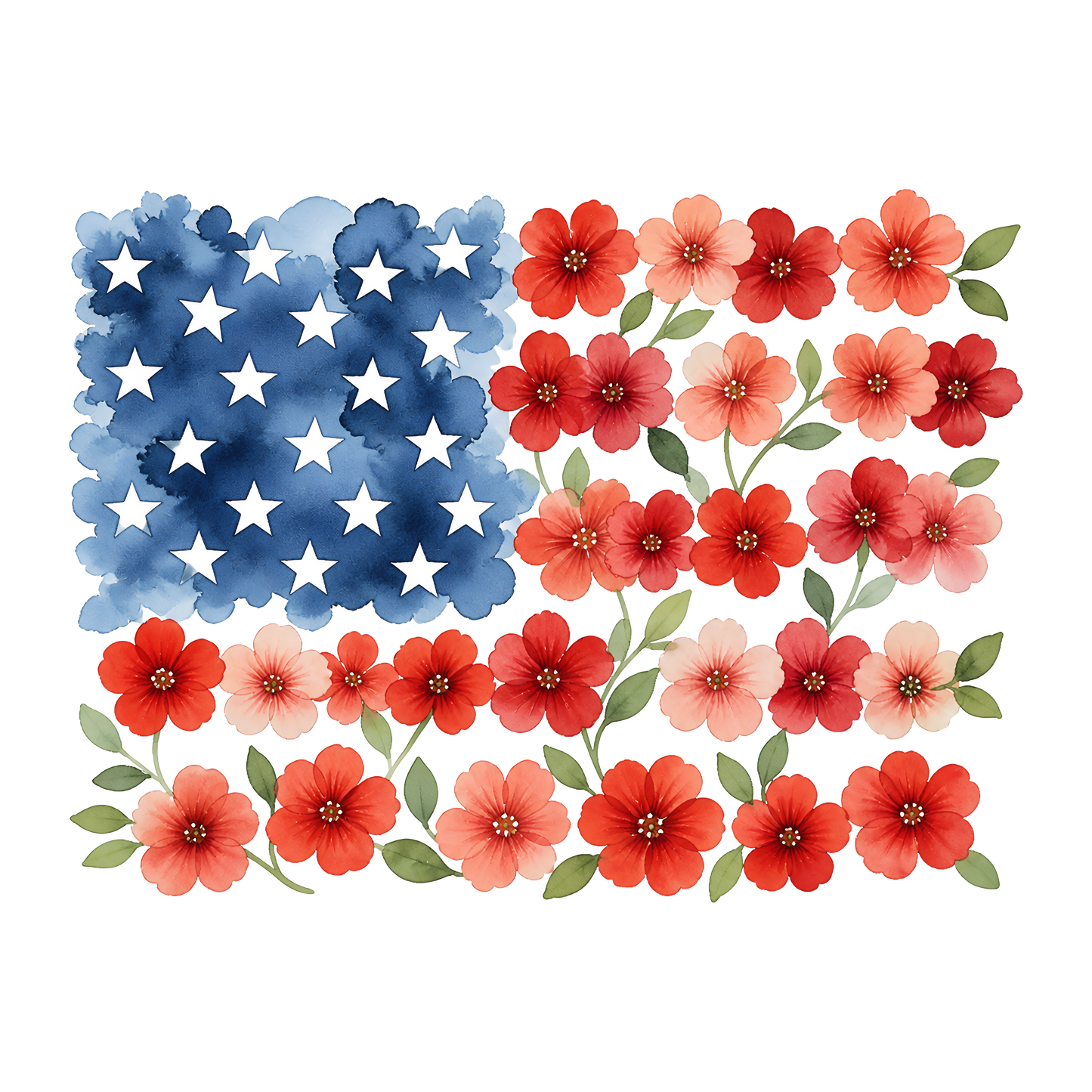 Floral American Flag