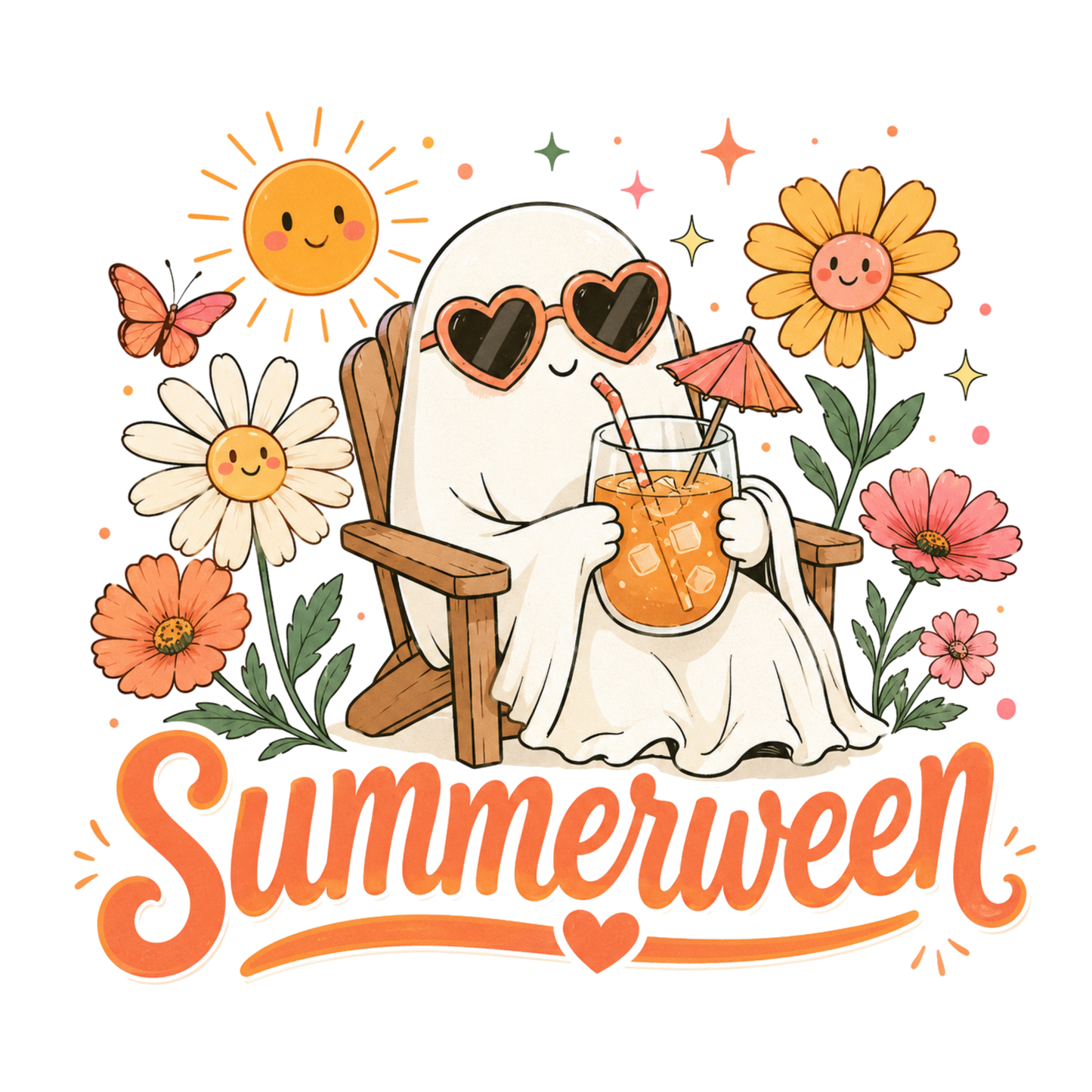 Summerween Ghost with Orange Accessories
