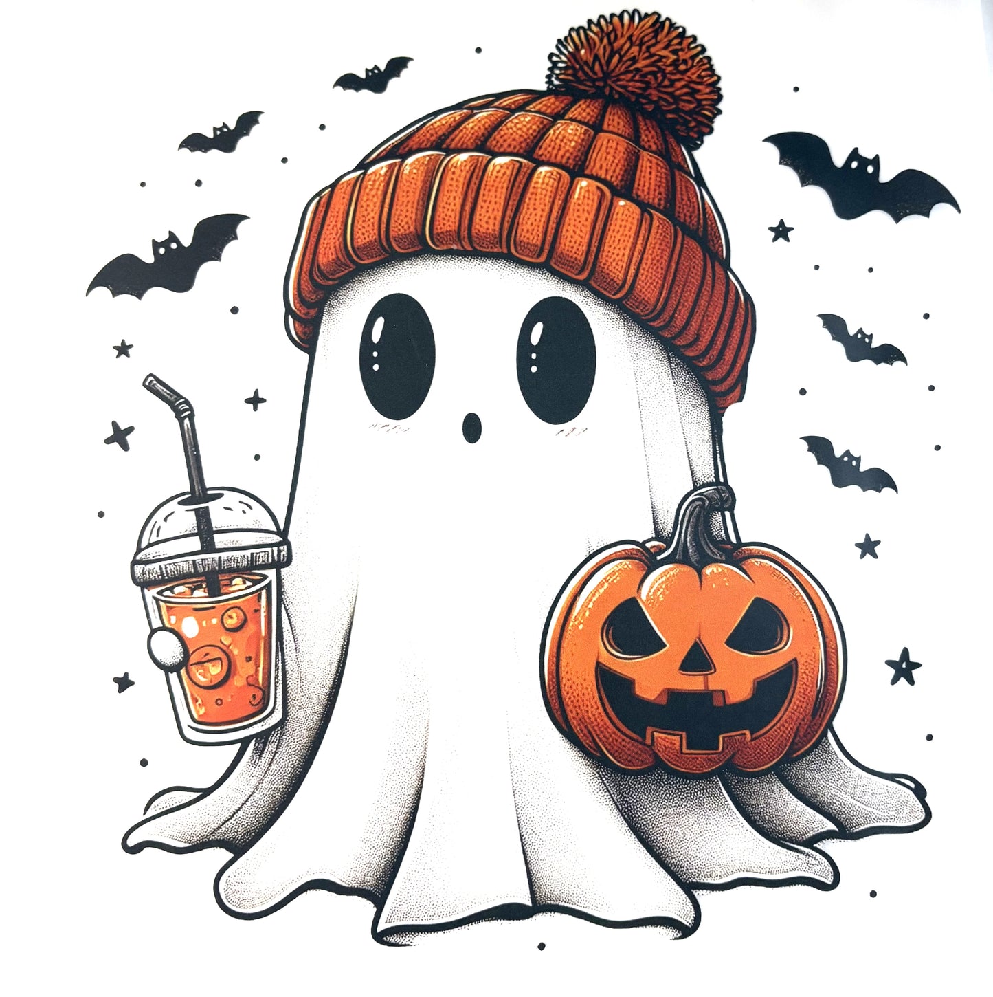 Ghost with Bats, Hat, Drink, etc