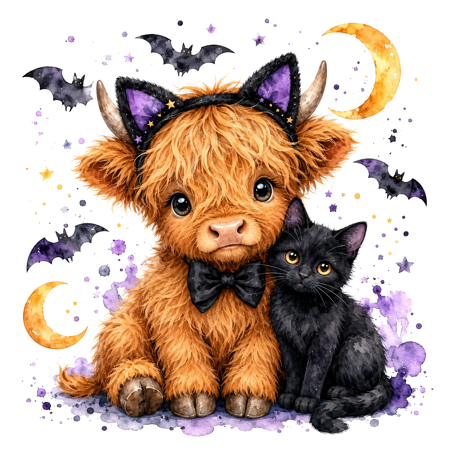 Halloween Highland Bat with Cat