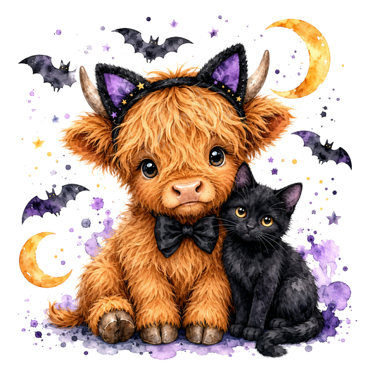 Halloween Highland Bat with Cat