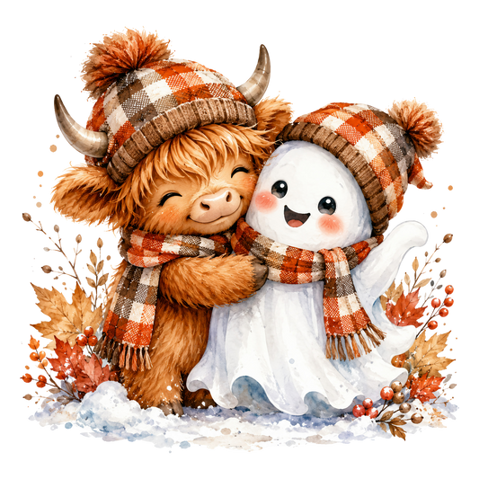 Fall Highland with Snowman