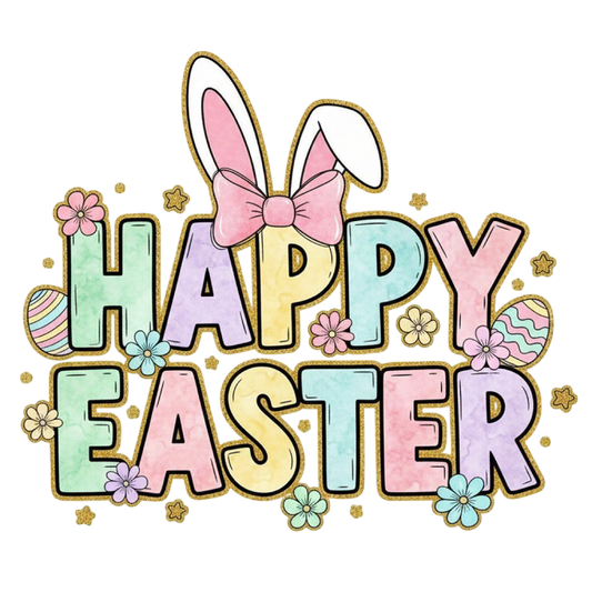 Happy Easter with Bunny Ears pastel