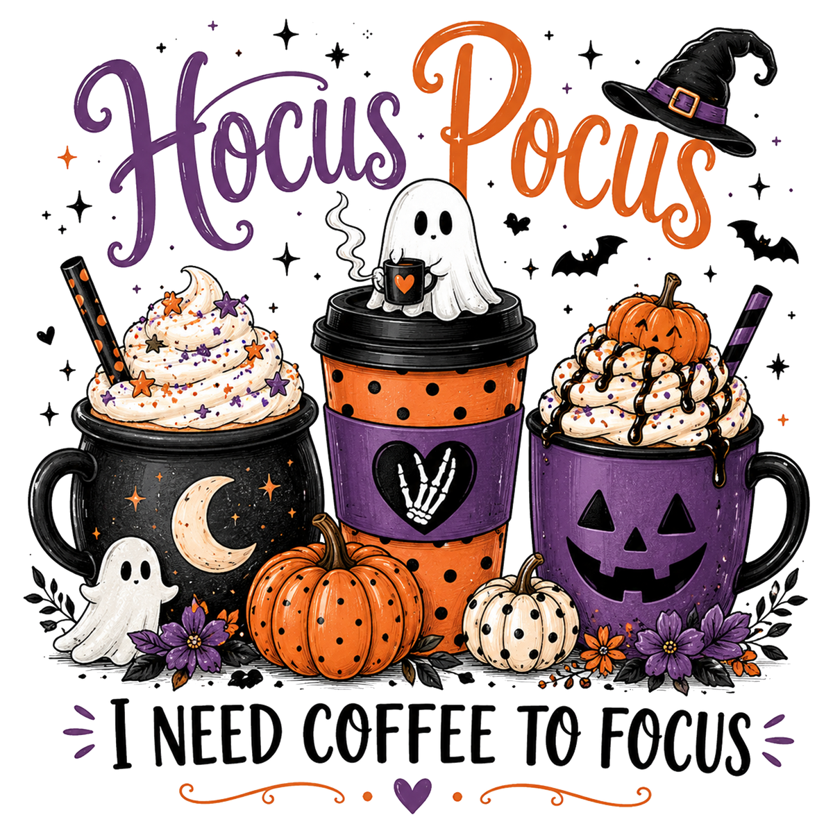Hocus Pocus I Need Coffee To Focus Halloween