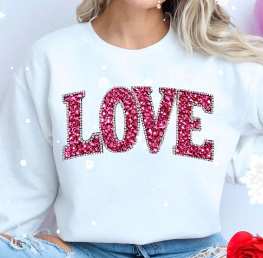 LOVE- Faux Sequins