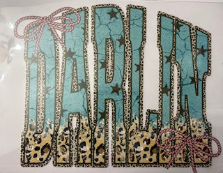 DARLIN in Turquoise and Cheetah Print