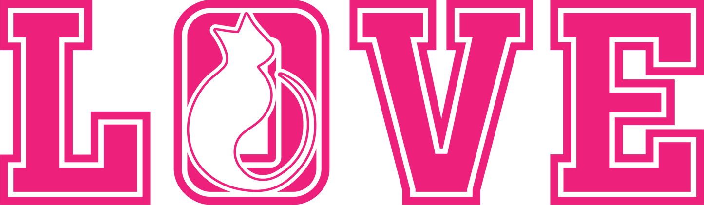 LOVE Cat in Hot Pink