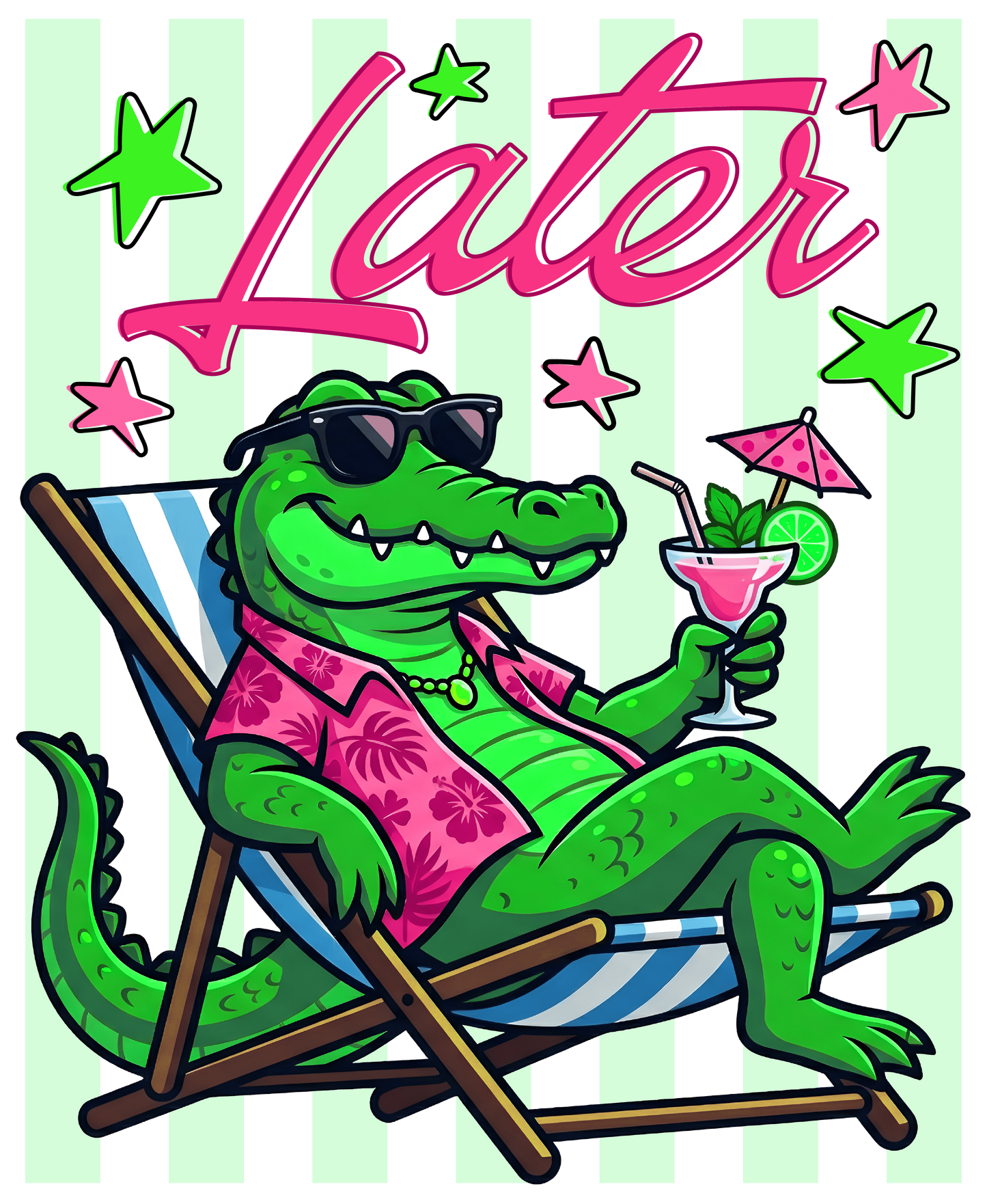 Later Gator After While Crocodile Front & Back Printed Tee