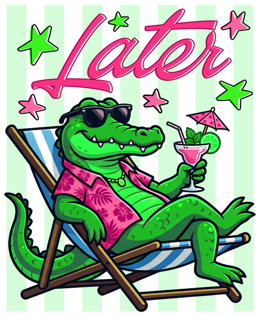 Later Gator After While Crocodile Front & Back Printed Tee