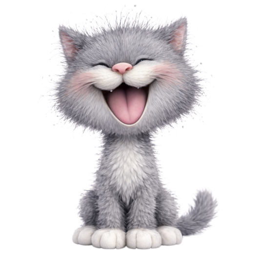 Laughing Gray Cat