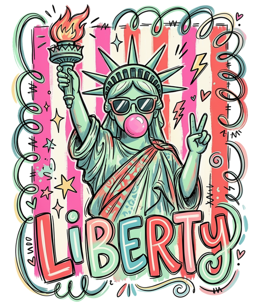 Statue of Liberty Blowing a Bubble Gum