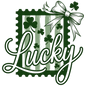 Lucky with Bow and Shamrocks Stamp